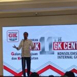Presiden Joko Widodo (Jokowi) menghadiri acara hari jadi ke-11 Komunitas Galang Kemajuan dan Keberlanjutan Center (GK Center). IMG-20230618-WA0305
